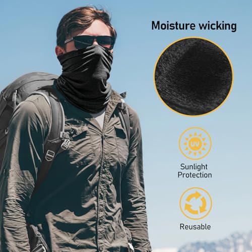 Image of TICONN Neck Gaiter Face Cover Scarf, Neck Warmer Breathable Sun & Wind-proof for Skiing Fishing Hiking Cycling