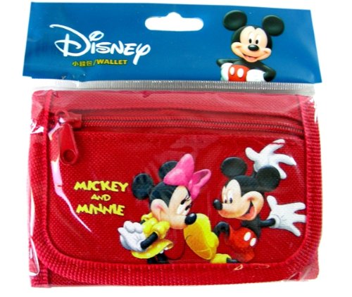 Mickey & Minnie Mouse RED Tri-Fold Wallet with coin pocket