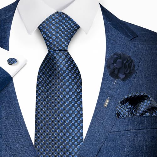 Image of joy alice 70 Colors Ties Set Men Mixed Color Necktie Handkerchief Cufflinks Brooch 3.15 Formal