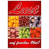 net-xpress Plakat für Obst- und Gemüsehandel DIN A1, Werbeplakat Poster Obst Gemüse