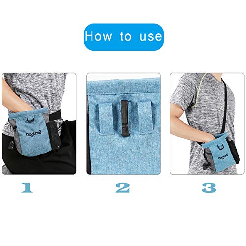 Hotgirlhot Magnetfunktion Futterbeutel für Hunde,Hunde Leckerlitasche Snack Bag mit Clip & Verfügbares Tasche Schultergurt für Hundetraining und Ausbildung,18 * 19CM/7 * 7.4 Zoll (Grün)