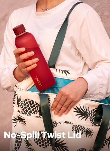 Image of Opard Slim Water Bottle 27oz, Dishwasher Safe Plastic Water Bottle BPA-Free, Leakproof Screw Top, Cranberries Red, Reusable for Travel School Sport Gym Hiking
