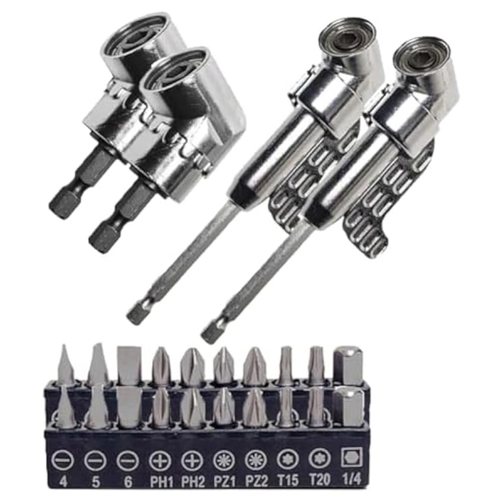 Erpmlyo Photo Color Corner Tool Screw Hub, Multi-Function Bend Screwdriver Bit, 360° Rotatable 1/4In 3/8In 1/2In Socket Adapter Set