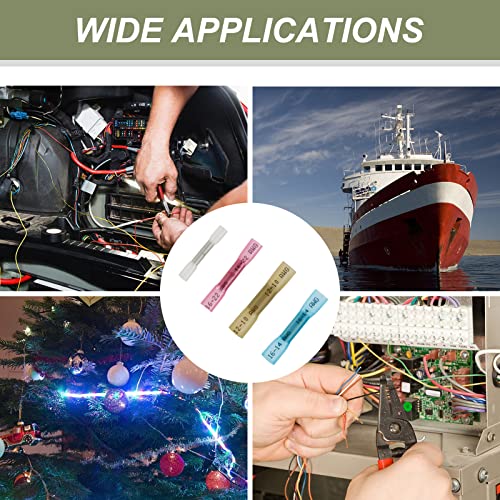 Meibeidor 190 Pcs Heat Shrink Butt Wire Connectors,Electrical Connector Kit With 4 Size（Awg26-10）,Waterproof Electrical Crimp Terminals For Cable,Boat,Wiring Butt Splice #TOP5