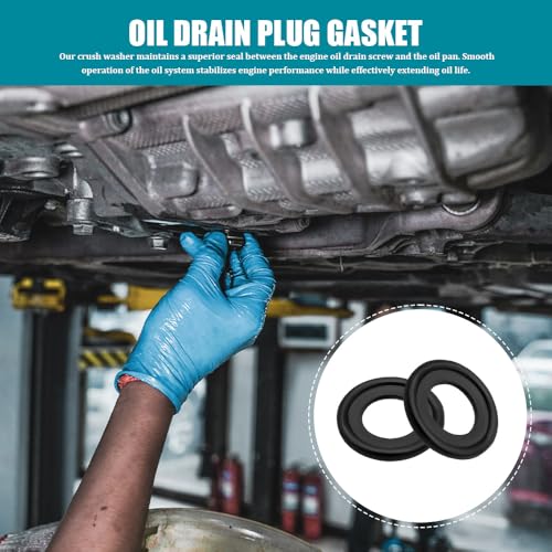 Image of deemars 10PCS M12 Oil Drain Plug Gasket, Rubber Crush Washer Seals Replace OEM#12616850 3536966, Engine Oil Pan Drain Plug Seal Compatible with Most Vehicles