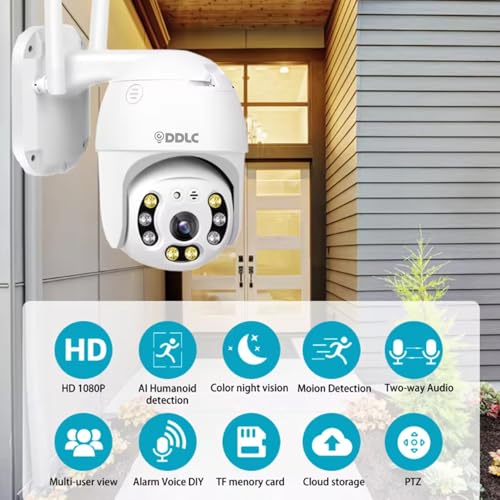 Image of DDLC 5MP WiFi Pan Tilt Surveillance Camera | Two Way Talk | Motion Detection | Color Night Vision | CCTV Camera for ndoor Outdoor | Mobile app V380 PRO (PTZ)