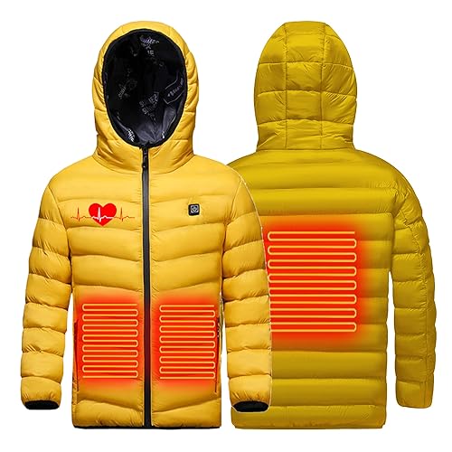 Heated Jacket for Boys Girls, Children Heating Hoodie Jackets Electric USB Rechargeable Winter Thermal Body Warmer