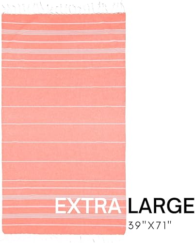 Vista 63 de BAY LAUREL - Toalla de playa turca con bolsa de viaje, grandes, de 39 x 71 pulgadas, de secado rápido, libre de arena y ligera Beige con bolsa roja