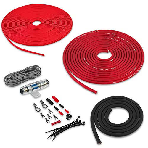Image of Belva True 8 Gauge AWG Premium CCA Amplifier Wiring Kit Without RCA Cable - BPK8 RED