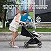 Gromast Gravity Folding Baby Stroller - Portable Travel Toddler Stroller w/Adjustable Backrest, Canopy, Footmuff & Cup Holder, Lightweight and UV Protected, One-Hand Automatic Folding - Dark Gray