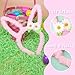 Needzo Easter Bunny Ears Hair Accessories, Pink and White Spring Items for Egg Hunts and Parties, One Size (Fuzzy)