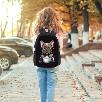 FREE LION Cute French Bulldog Backpack For Kids & Teens – Colorful Splash Design, 17-inch Large School & Travel Bookbag For Boys And Girls - View #3