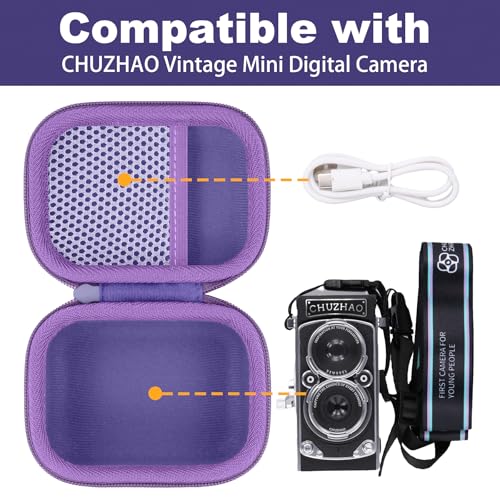 Funda rígida para cámara vintage CHUZHAO morada miniatura 3