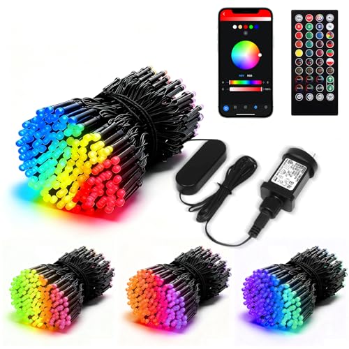 Smart Christmas Strings Lights, 30M 300 LED RGB Light String IP44 Waterproof, Controlled by App, Built-in Serverals Scence for Christmas Tree/Party/Garden/Wedding Indoor/Outdoor Garden Decorations