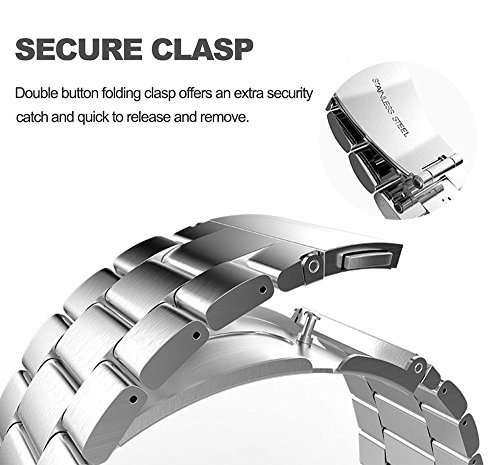 DEALELE Kompatybilny pasek do zegarka 38 mm 42 mm 40 mm 44 mm, solidna stal nierdzewna zamiennik paska, jeśli dotyczy Apple iWatch Series 4/3/2/1 kobiety mężczyźni (srebrny, 42 mm/44 mm)