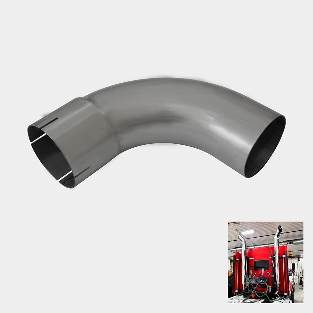 4" ID/OD Exhaust Elbow - 10" Arms Aluminized Pipe Steel 90 Degree Bent New