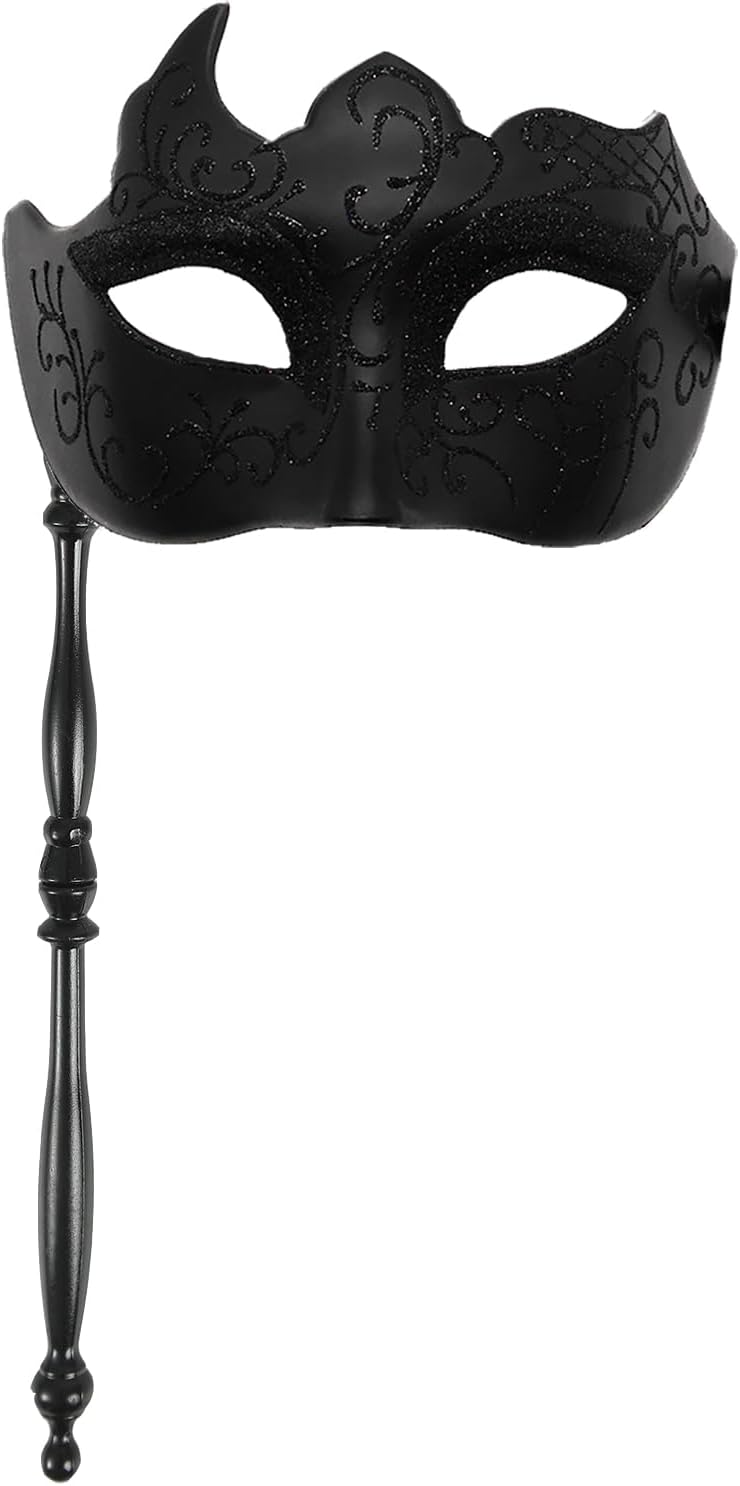 Masquerade Mask for Men Handheld Venetian Mask Halloween Mask for Party Prom Ball Costume Mask