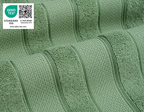 American Soft Linen Salem Bath Towel Set, 6 Piece Towels For Bathroom, 100% Turkish Combed Zero Twist Cotton, 2 Bath Towels 2 Hand Towels 2 Washcloths, Sage Green #TOP2