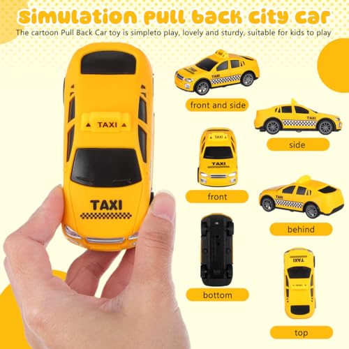 Auto de Juguete Taxi de Plástico con Retropedaleo miniatura 4