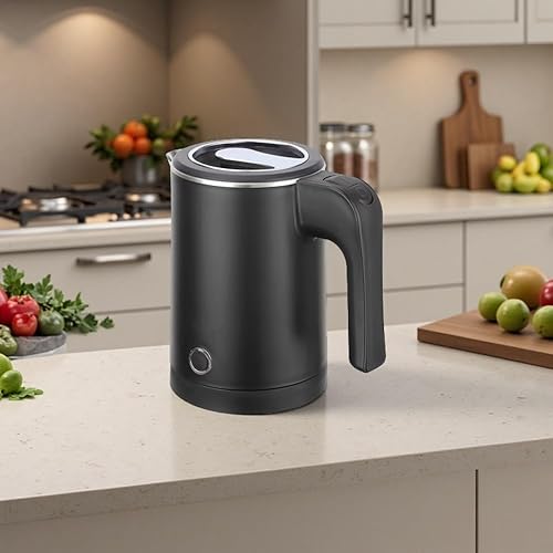 Miniatura 6 de Hervidor eléctrico pequeño de acero inoxidable de 0.6L, hervidor de té eléctrico portátil de 20 onzas, mini calentador de agua caliente para viajes