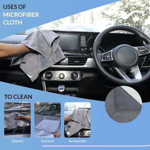 Image of Neodrift '400 GSM' Microfiber Cloth (Size - 40X60 Cm)(Set of 12 PC)(Colour - Blue)(Ultra Soft Cleaning Cloth for Car, Bike - Polishing, Detailing, Highly Absorbent)