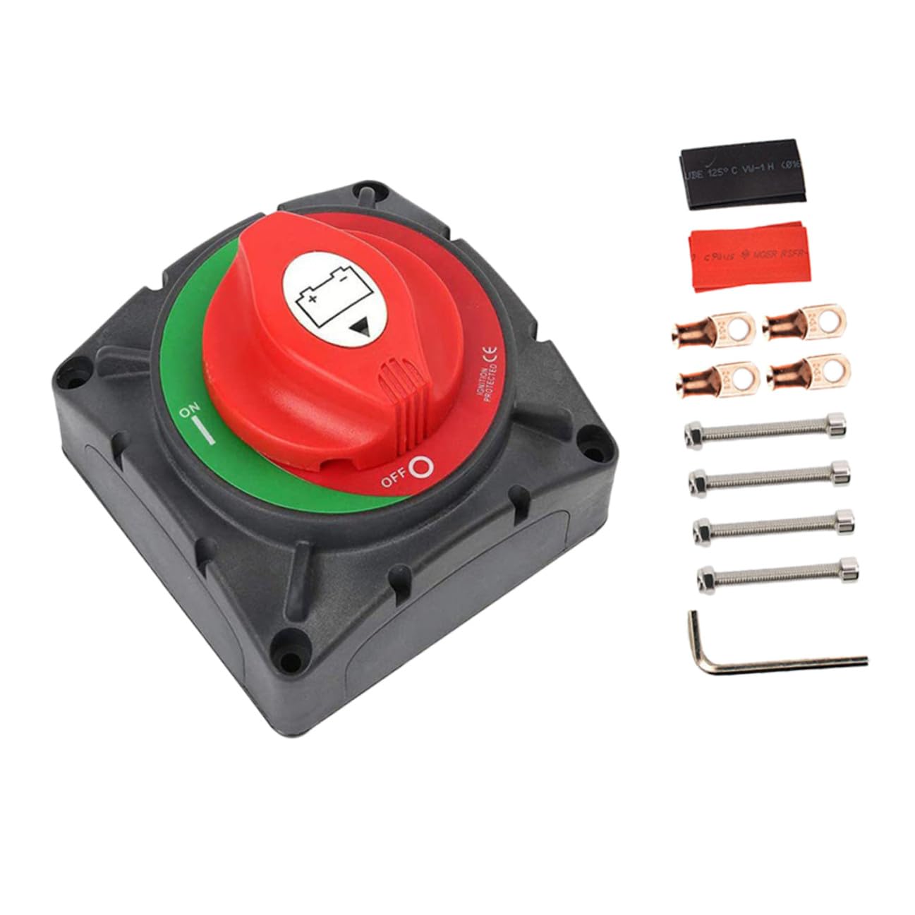 Interrupteur Coupure Batterie pour Camping et Yacht Isolateur de Puissance à Bouton Rotatif Déconnexion Sûre