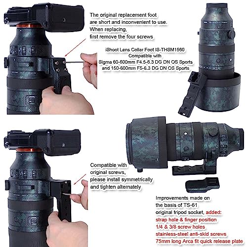 Lens Collar Replacement Foot Tripod Mount Ring Support Holder Base Compatible with Sigma 150-600mm f/5-6.3 (DG DN OS Sports)(DG OS HSM Sports); 60-600mm f/4.5-6.3 (DG DN OS Sports)(DG OS HSM Sports) - Image 4