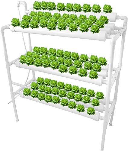 Sidasu Hydroponic Grow Kit 10 Pipes 90 Sites Hydroponic Growing System with Pump Timer Planting Basket and Sponge