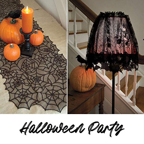 5 Pack Halloween Spider Decorations Sets -Halloween Fireplace Mantel Scarf & Round Table Cover & Lace Table Runner… - Image 8