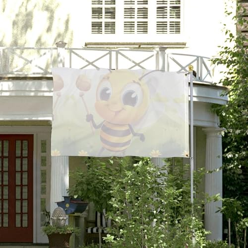 Bannière décorative abeille double face grand drapeau de bienvenue cour - 4