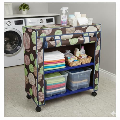 Image of CIPLA PLAST Space-Saving Classy Shoe Organizer, with Wheels, Storage Rack 3-Tier Covered Shoe Rack with 6+ Shoe Capacity, Dustproof Fabric Cover, Powder Coated Metal Frame & Fabric