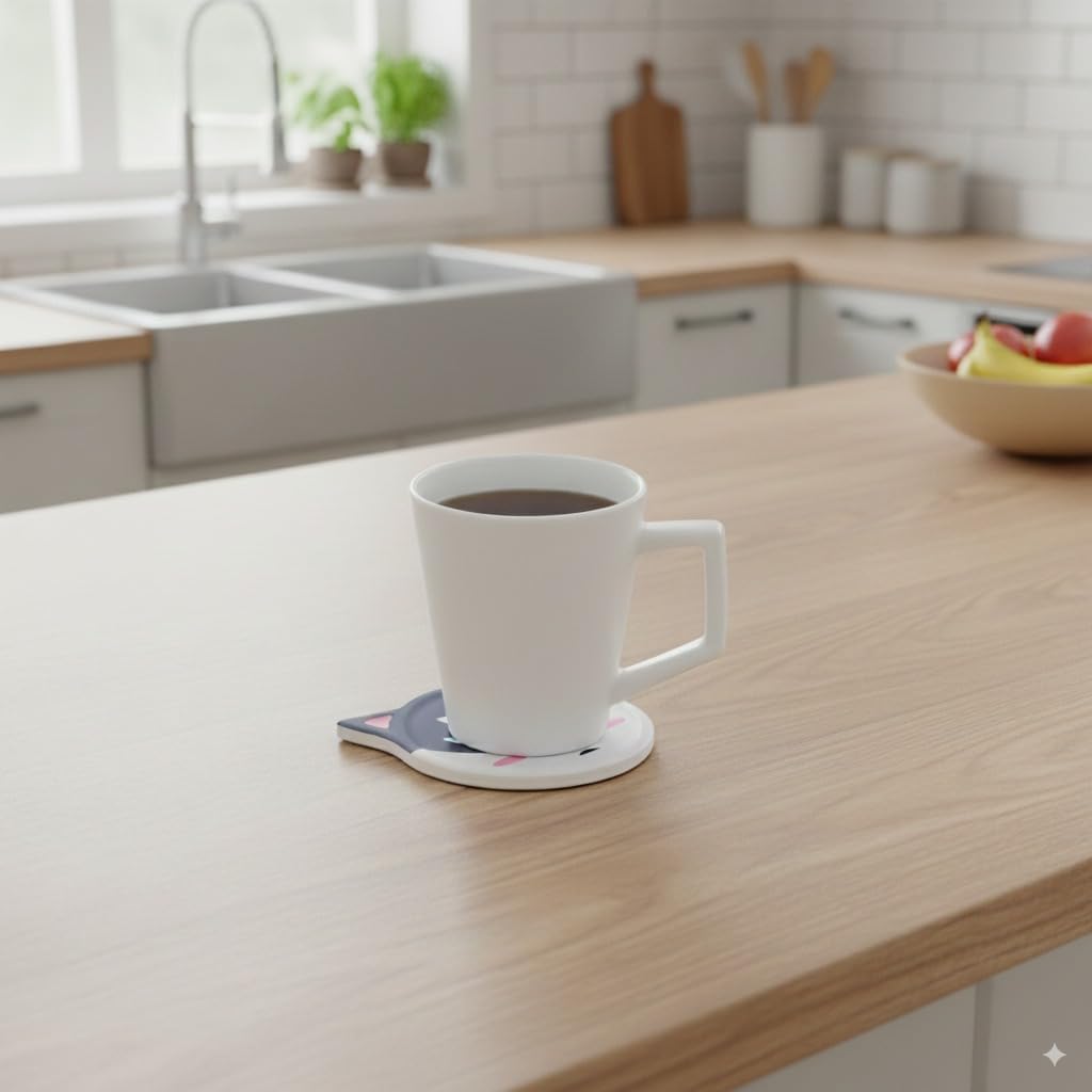 Funny Coasters for Drinks Absorbent Ceramic Animal Coasters Set of 4 for Coffee Table, Cute Dog Lover Gift Home Decor - Image 5