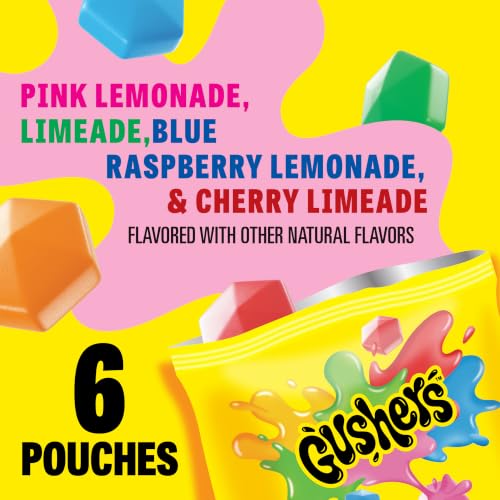 Image of Gushers Lemonade Mix Fruit Snacks, Gluten Free, 6 ct, 4.8 oz