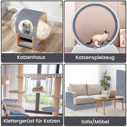 200 * 40CM Kratzmatte Selbstklebend, Selbstklebend Kratzmatte Katze, Kratzschutz Sofa Katze, DIY Kratzbretter kratzwand für Möbel Kratzteppich Couch-Schutz, Graublau
