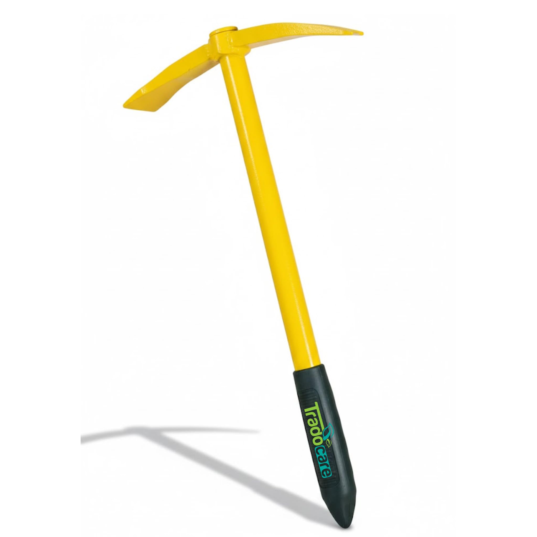TRADOCARE Garden Pick Mattock – 17-Inch Heavy-Duty Hand Tool for Digging, Breaking Soil & Landscaping | Durable Yellow Body with Non-Slip Black Handle for Gardening, Farming & Outdoor Work