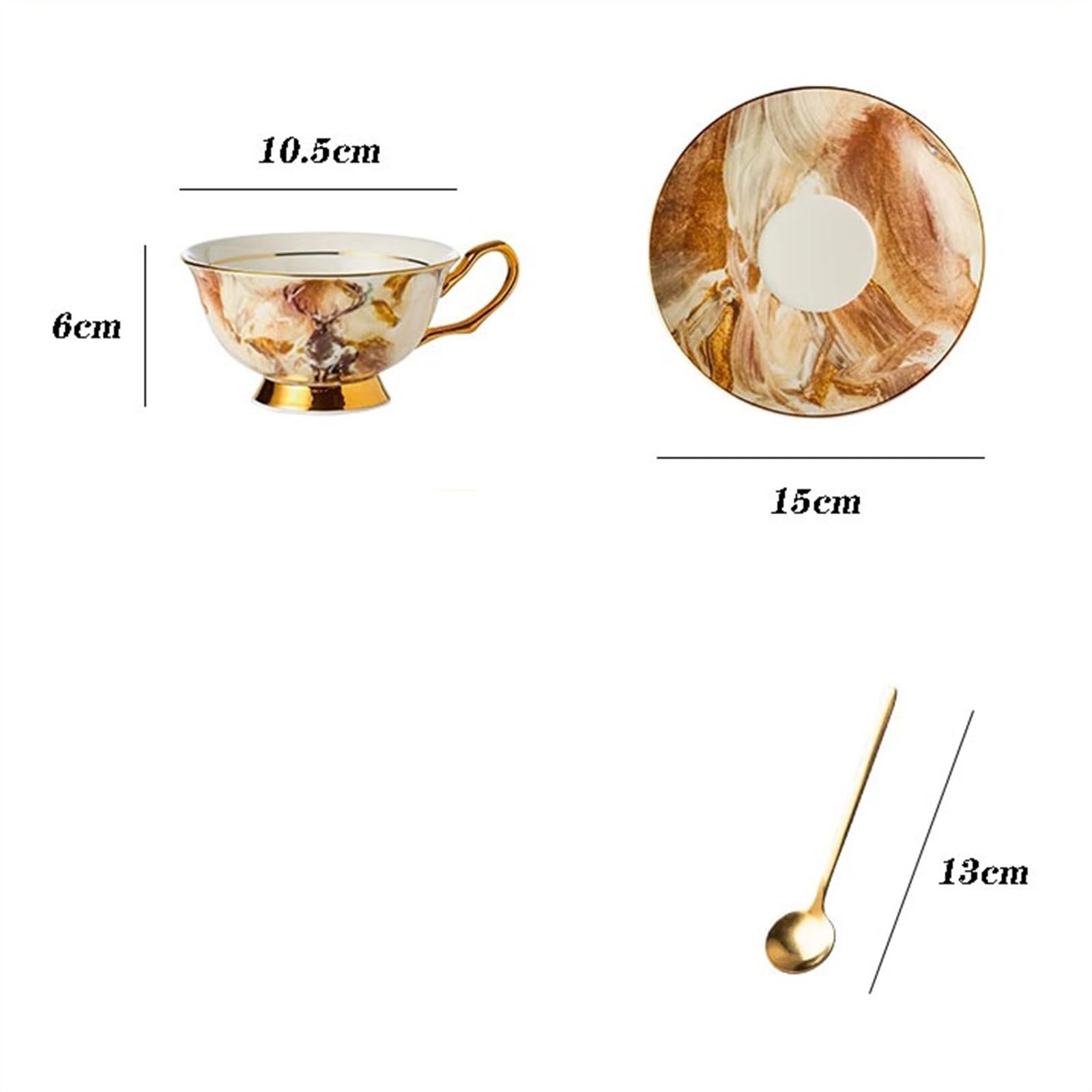 Tasse Tasses Service à thé européen de luxe léger en porcelaine, ensemble tasses café haut gamme rétro, l'après-midi britannique