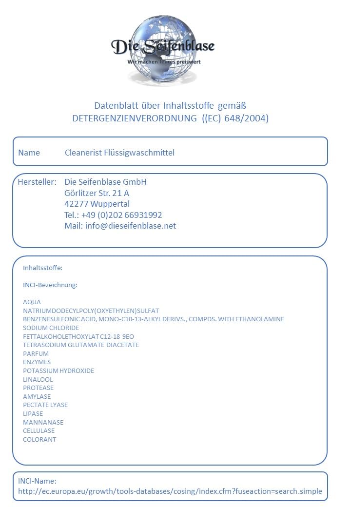 Cleanerist - Detergente liquido per 700 lavaggi scuri, 2 x 10 l, concentrato per capi neri e scuri, XXL con profumo fresco per 20 – 95 °C, invece di baccelli, polvere