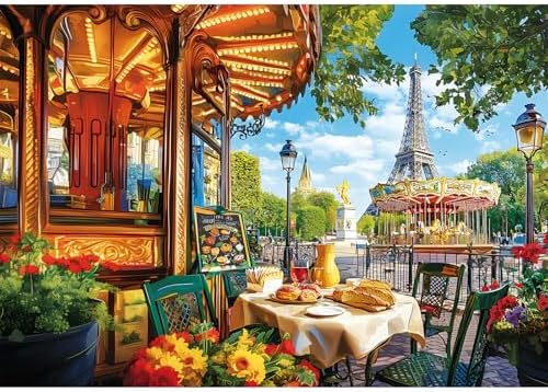 Amazon.com: 2000 Piece Puzzle for Adults, Romantic Paris Street Scene ...