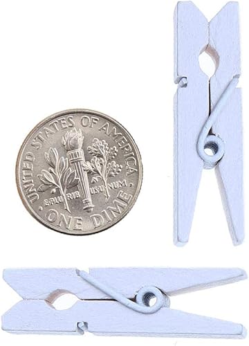 Miniatura 3 de Alfileres de madera, 100 clips de madera pequeños de 1.3 pulgadas con cordel de yute de 33 pies para clips de bolsa, bolsa de ropa, alfiler de ropa