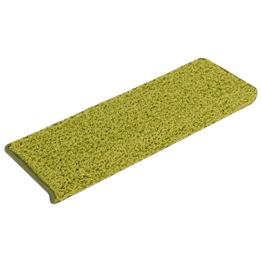 Vidaxl Green Stair Mats 15 Pcs 65X21x4 Cm Rectangular Edge