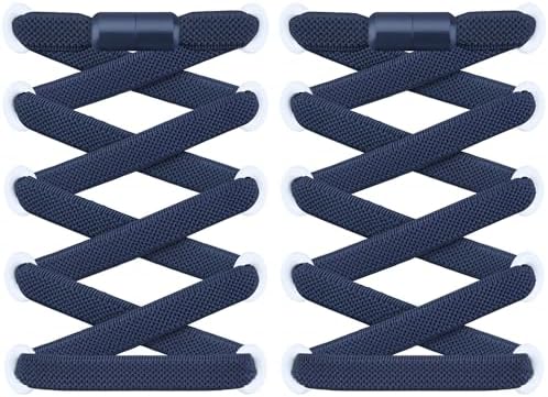 RJ-Sport 2 Paar flache Schnürsenkel ohne Binden | Elastische Schnürsenkel mit Schnellverschluss für einzigartigen Komfort & starken Halt mit langlebigen Metallkapseln