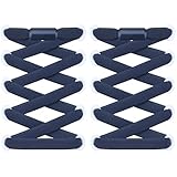 RJ-Sport 2 Paar flache Schnürsenkel ohne Binden - Elastische Schnürsenkel mit Schnellverschluss - Schnellschnürsystem für Einzigartigen Komfort und Starken Halt - mit Metallkapseln (Navy Blau)
