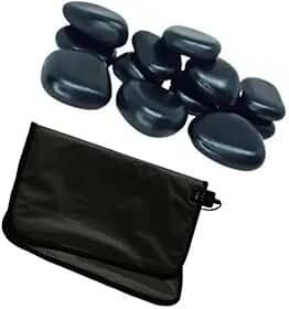 Kit Massagem 12 Pedras Quentes Vulcânicas + Bolsa Aquecedora - Conjunto Completo para Terapia Relaxante, Alívio de Tensões Musculares e Bem-Estar, Ideal para Uso Profissional e Pessoal - 127V