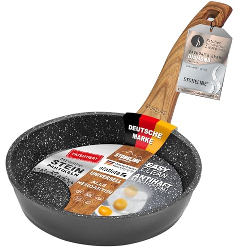 STONELINE Back to Nature Bratpfanne, 14 cm, antihaftbeschichtete Pfanne mit echten Steinpartikeln,...