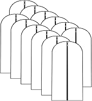 Vista 38 de Bolsas de ropa para colgar ropa, bolsa de traje transpirable (juego de 12) fundas con cremallera, bolsas de ropa de PEVA, bolsas protectoras