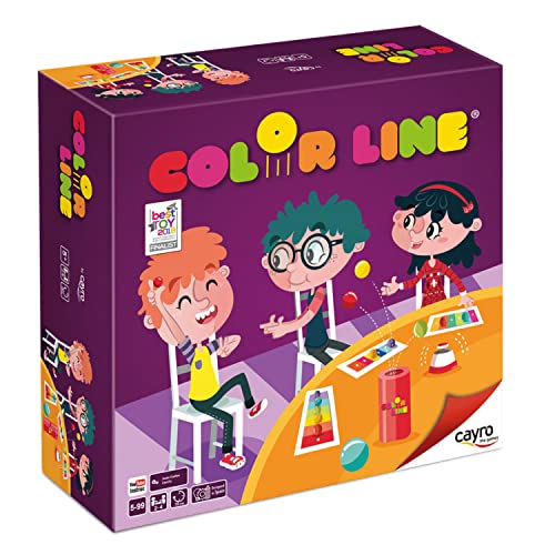 Cayro - Color Line - + 5 Años - Acción y Rapidez - Juego de Mesa Educativo y Divertido - Niños y Adultos - con Timbre y Sacabolas - De 2 a 4 Jugadores