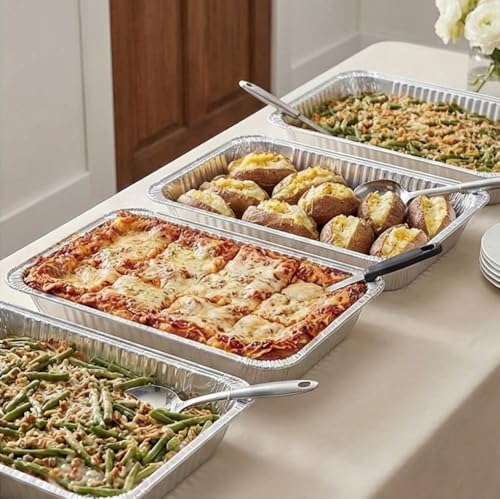 image for Nicole Home Collection Aluminum Deep Foil Pans Full Size, Large Dispos