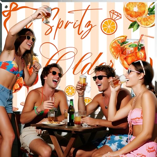 Fondo para fiesta Bomxoi 7ft x 5ft naranja miniatura 5