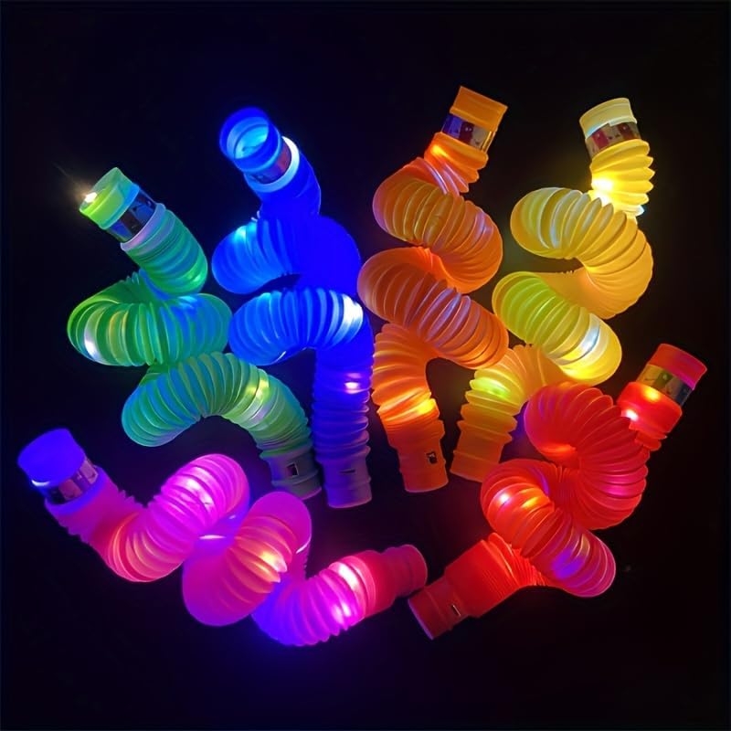 48 Pack Light up Pop Tubes, Light up Tubes Glow In The Dark Party Supplies, Light Up Glow Sticks, Pop Tubes Party Favors , Birthday Party favors Stocking Stuffers Birthday Party Return Gifts