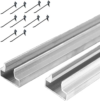Wall-Mounted Silver Metal Slat Wall Panels with 10 Hooks 6IN, Decorations Slatwall Panel, Organizer Pegboard Display Stand for SupermarketSilver,70X1X2.6cm-27.5X0.4X1in-3pcs